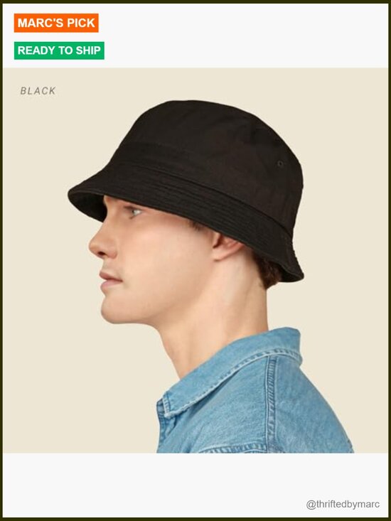Trendy Cotton Bucket Hat for Beach Golf Fishing